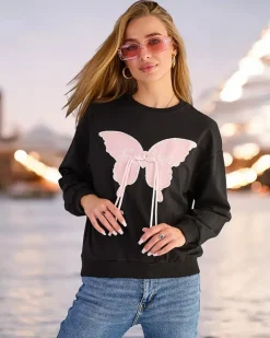 Clearance Bawełniana cienka bluza damska z printem Bluzy