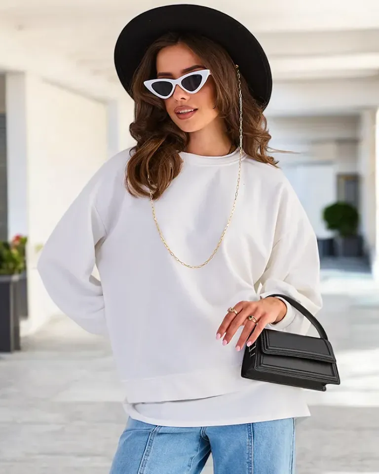 Clearance Bawełniana cienka bluza damska Bluzy