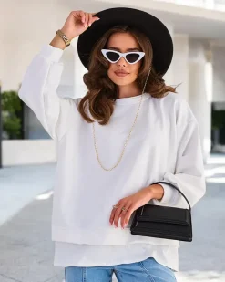 Clearance Bawełniana cienka bluza damska Bluzy