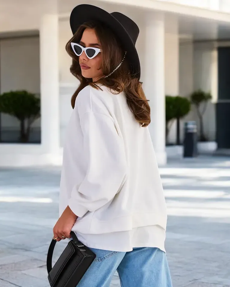 Clearance Bawełniana cienka bluza damska Bluzy