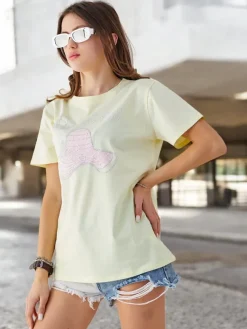 Best Bawełniana damska bluzka z nadrukiem Bluzki / Koszule / Koszulki