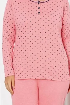 Sale Bawełniana damska 2-częściowa piżama w serca PLUS SIZE Piżamy