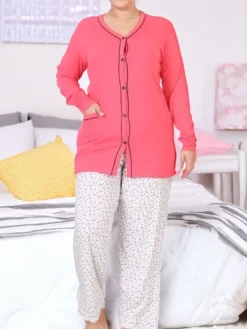 Sale Bawełniana damska 2-częściowa piżama PLUS SIZE Piżamy