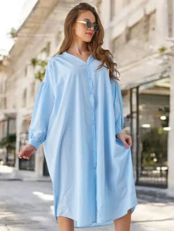 New Bawełniana długa damska koszula a'la sukienka Bluzki / Koszule / Koszulki