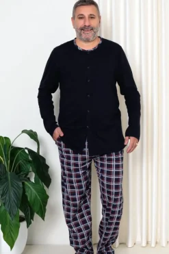 Best Bawełniana męska piżama w kratkę PLUS SIZE Piżamy|Plus Size