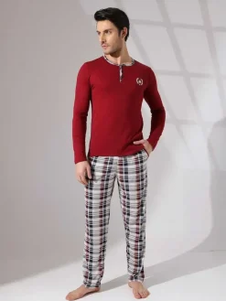 Sale Bawełniana męska piżama 2- częściowa Piżamy