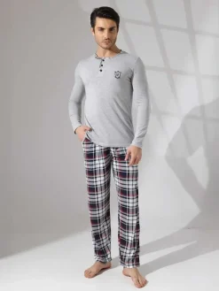 Discount Bawełniana męska piżama 2- częściowa Piżamy