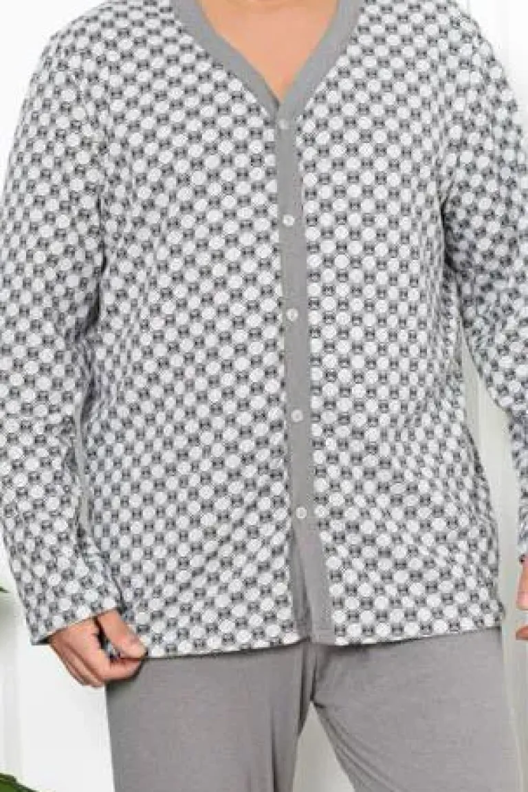 Outlet Bawełniana męska piżama z printem PLUS SIZE Piżamy|Plus Size