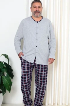 New Bawełniana męska piżama w kratkę PLUS SIZE Piżamy|Plus Size