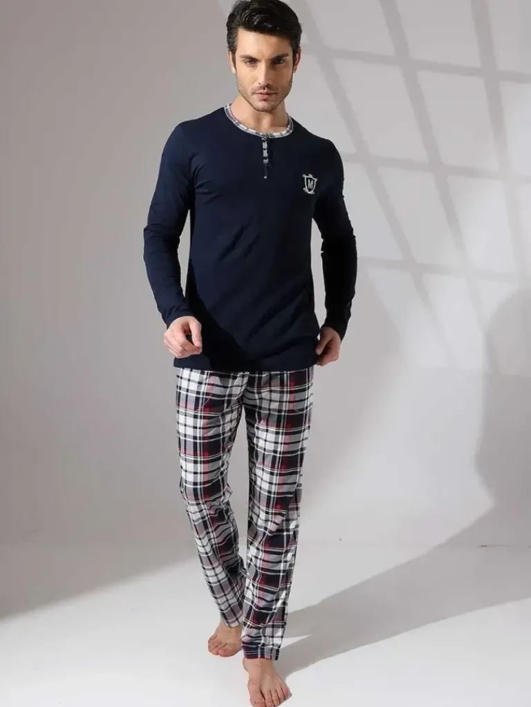 Sale Bawełniana męska piżama 2- częściowa Piżamy