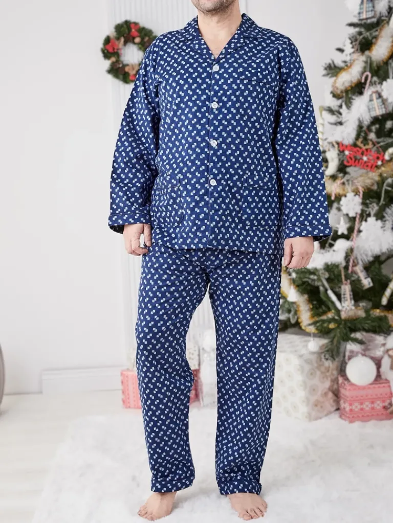 Online Bawełniana męska piżama 2- częściowa Piżamy