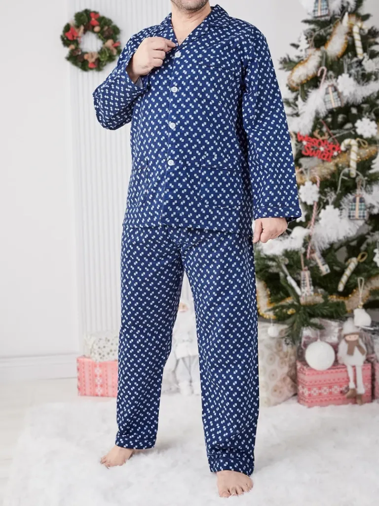 Online Bawełniana męska piżama 2- częściowa Piżamy