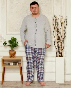 New Bawełniana męska piżama z printem PLUS SIZE Piżamy|Plus Size