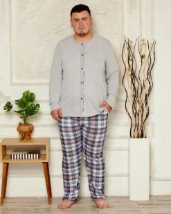 New Bawełniana męska piżama z printem PLUS SIZE Piżamy|Plus Size