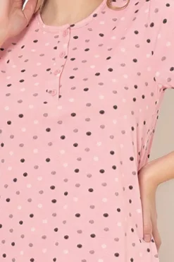Sale Bawełniana nocna koszula damska w kropki Piżamy