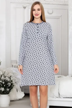 Sale Bawełniana nocna koszula damska w serduszka Piżamy