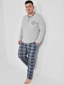 Online Bawełniana piżama męska PLUS SIZE Plus Size|Piżamy