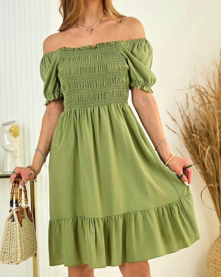 Outlet Bawełniana sukienka damska mini a'la hiszpanka Sukienki Letnie|Sukienki Krótkie