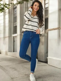 Clearance Bawełniane jeansy damskie rurki Jeansy