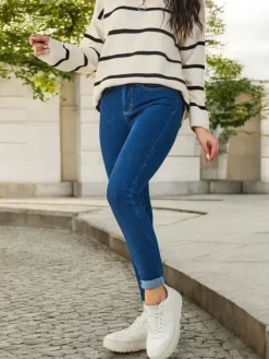 Clearance Bawełniane jeansy damskie rurki Jeansy