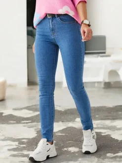 Clearance Bawełniane jeansy damskie zwężane Jeansy