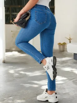 Best Bawełniane jeansy damskie typu rurki Jeansy