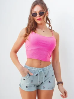 Best Bawełniane krótkie spodenki damskie z nadrukiem Cat Love Szorty|Krótkie Spodenki