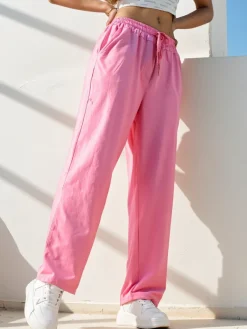 Bawełniane proste spodnie damskie materiałowe Spodnie Materiałowe