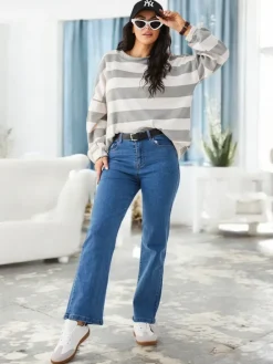 Bawełniane proste jeansy damskie Jeansy