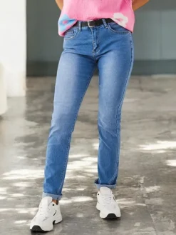 Clearance Bawełniane proste jeansy damskie Jeansy