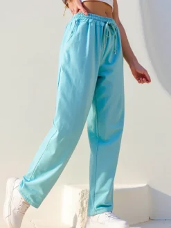 Best Bawełniane proste spodnie damskie materiałowe Spodnie Materiałowe