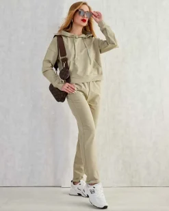 Clearance Bawełniany damski komplet dresowy Damskie Komplety Damskie