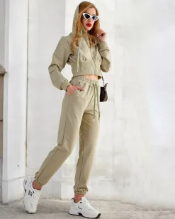 Clearance Bawełniany damski komplet dresowy Damskie Komplety Damskie