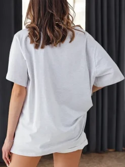 Bawełniany damski t-shirt z printem Bluzki / Koszule / Koszulki