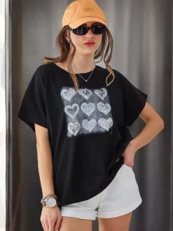 Bawełniany damski t-shirt A lot of Hearts Bluzki / Koszule / Koszulki