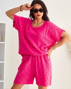 Bawełniany letni damski komplet Damskie Komplety Damskie