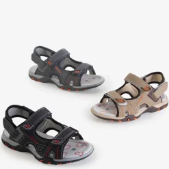 Clearance Beżowe chłopięce sandały na rzepy Mediu Chłopięce