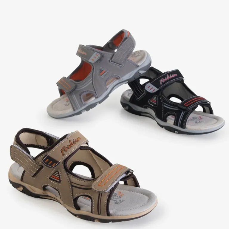 Beżowe chłopięce sandały na rzepy Monekin Chłopięce