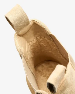 Beżowe damskie botki z ozdobnym paskiem Loffdo Botki Z Delikatnym Ociepleniem|Botki Na Płaskim Obcasie