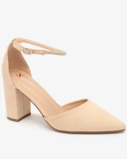 Online Beżowe damskie czółenka z cyrkoniami Britica Klasyczne