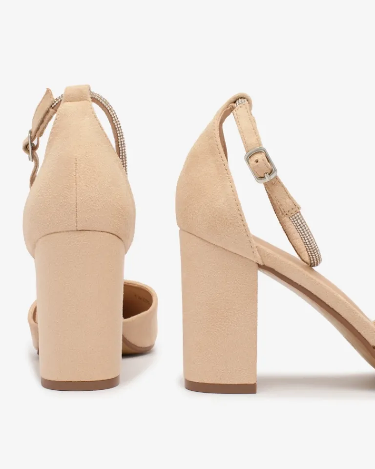 Online Beżowe damskie czółenka z cyrkoniami Britica Klasyczne