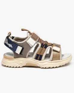 Beżowe dziecięce sandałki na rzepy Meteris Chłopięce