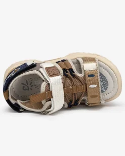 Beżowe dziecięce sandałki na rzepy Meteris Chłopięce