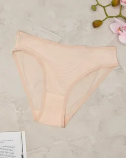 Beżowe majtki figi damskie z siateczki Figi