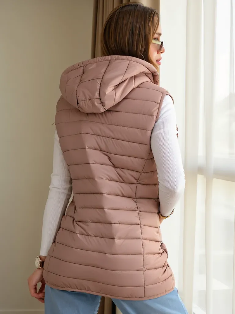 Best Bezrękawnik damski z odpinanym kapturem Kurtki / Marynarki / Płaszcze