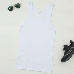 Online Biała męska koszulka bez rękawów Bluzki