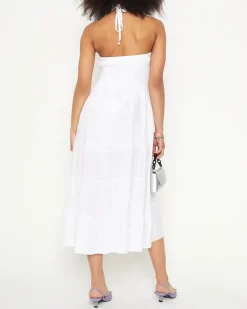 Best Biała sukienka midi PLUS SIZE Sukienki Letnie|Sukienki Długie