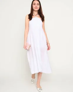 Best Biała sukienka midi PLUS SIZE Sukienki Letnie|Sukienki Długie