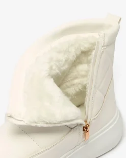 Białe damskie botki a'la śniegowce Kacecica Śniegowce|Botki Z Delikatnym Ociepleniem