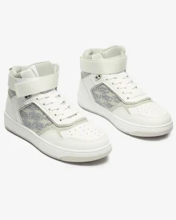 Discount Białe damskie wysokie sneakersy sportowe Xosa Damskie Sneakersy